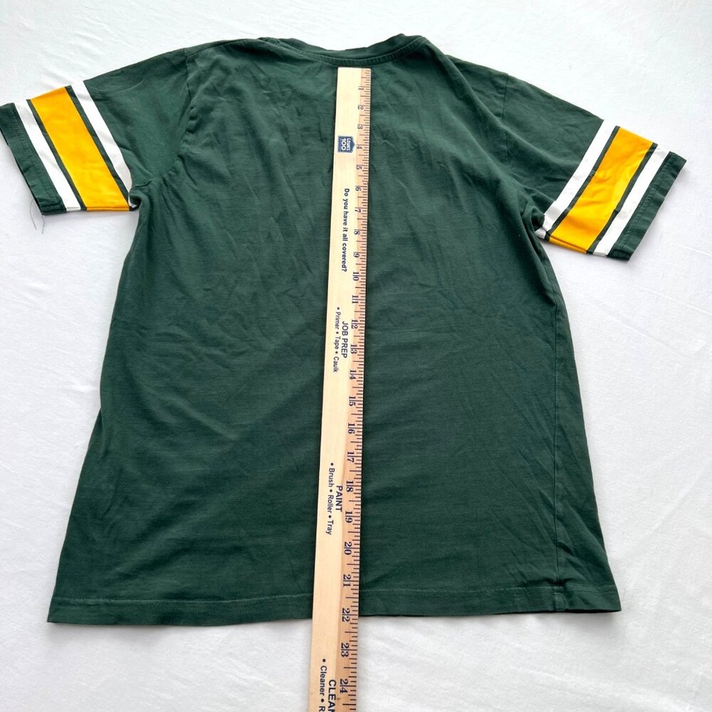 Green Bay Packers Youth Large T-Shirt Green Gold NFL Logo Cotton Short Sleeve - Picture 10 of 11